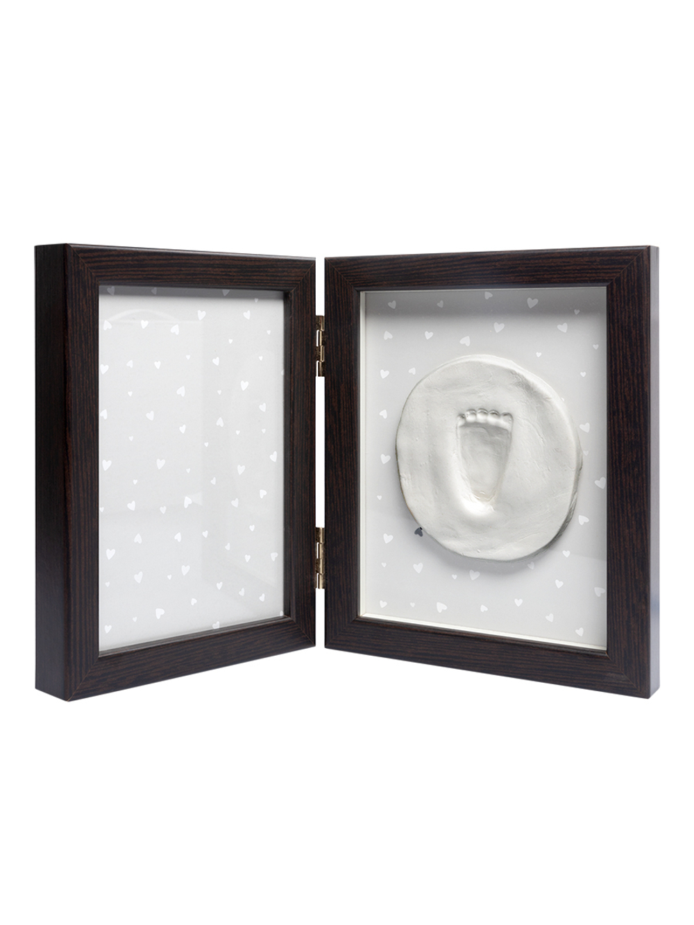 Набор Лапочка Слепки ножек и ручек вашего малыша двойная корич рамка со стеклом