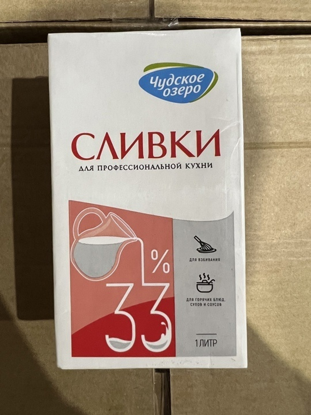Сливки 33% 1л Чудское озеро