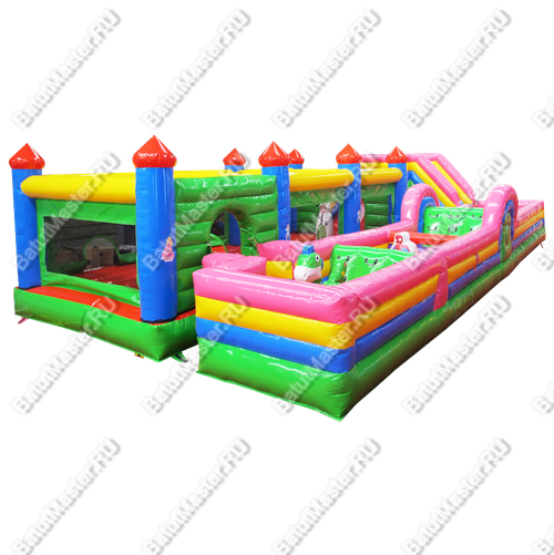 Надувной батут "Замок героев", 7*5*3,5 м