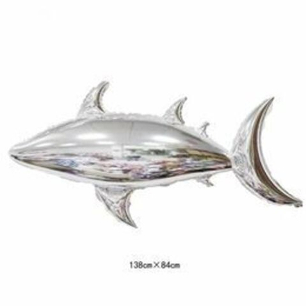 Шар (100*62 см) Фигура Акула серебро, 1 шт. В262