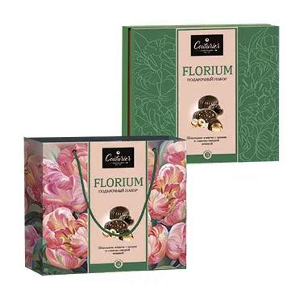 Ассорти шок.конфет Florium Тюльпаны с орехами и сливочно-ликерной начинкой в сумке 170г