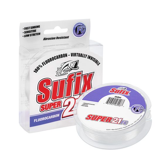 Леска SUFIX Super 21 Fluorocarbon прозрачная 150 м 0.14 мм 2 кг