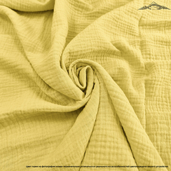 Муслин двухслойный гладь. цв.Солнечно-желтый | ш.135 см | 120 г/м² | хлопок-100%