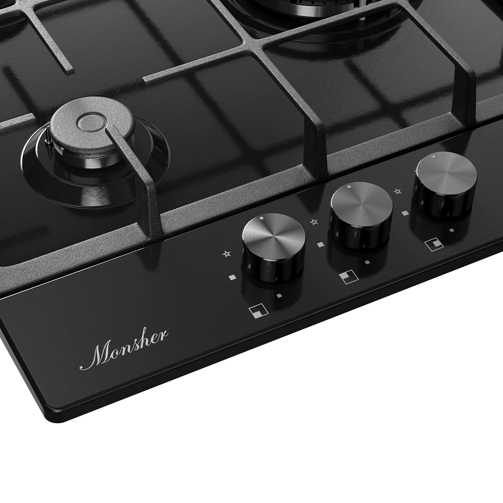 Встраиваемая газовая варочная панель Monsher MSG 43 Noir