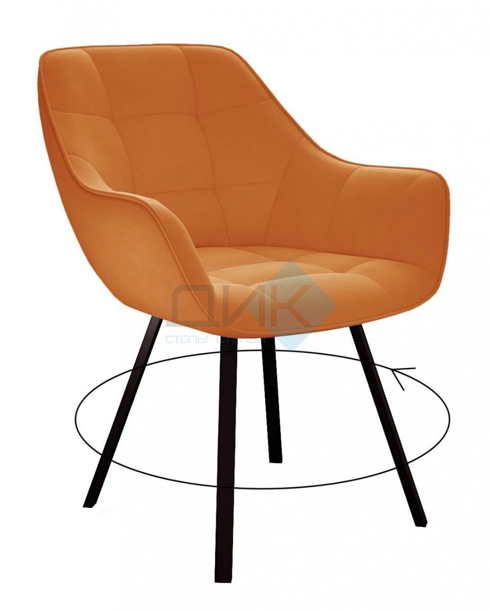 Стул DikLine 252 М поворотный опоры чёрные