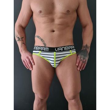 Мужские трусы джоки белые в черную полоску Van Baam