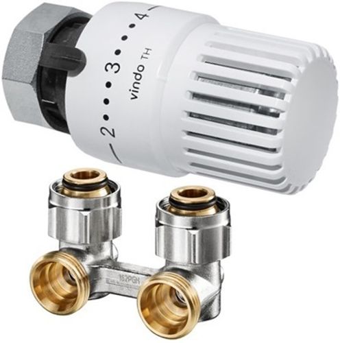 Набор радиаторный Oventrop угловой узел Multiflex ZB 1015814/ термоголовка Vindo TH 1013066