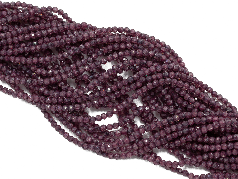 Фианиты 2,2мм, огранка (нить бусин)