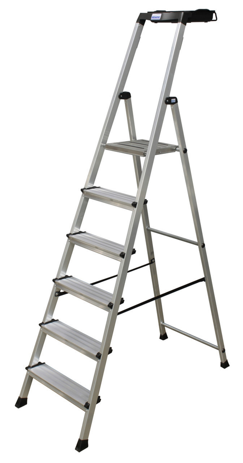 Стремянка Krause Secury MultiGrip 6 ступени + пластиковое ведро (126542)