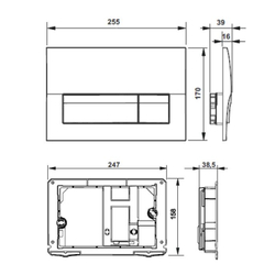 Клавиша смыва Roca Active 8901170B1 хром глянец схема