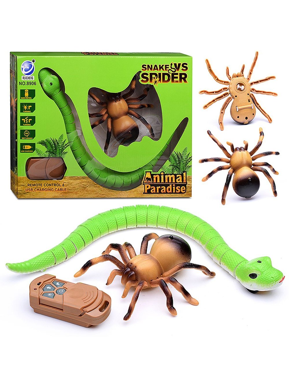 Игрушка радиоуправляемая Паук со змеей (8906)