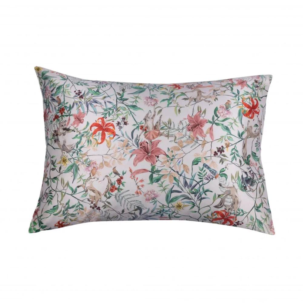 Наволочка 50х70 Mollen Корсак в жемчужно-белом шелковая