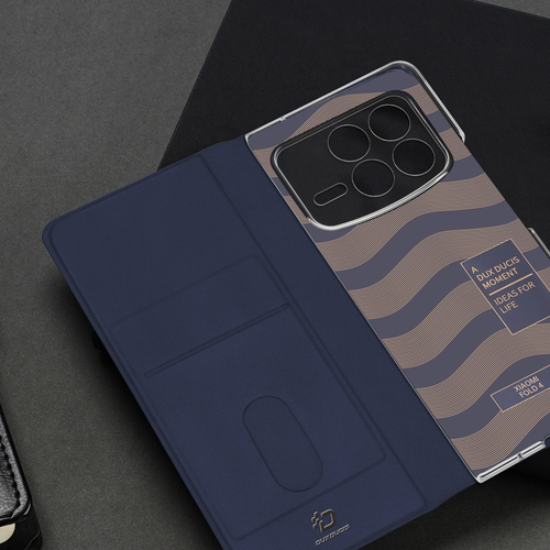 Чехол синего цвета с премиальной искусственной кожи от Dux Ducis для Xiaomi Mix Fold 4, серия Bril Series Case