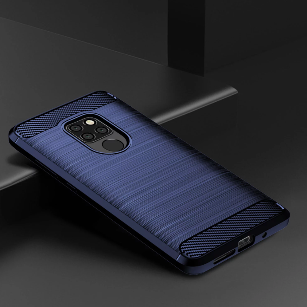 Чехол для Huawei Mate 20 цвет Blue (синий), серия Carbon от Caseport