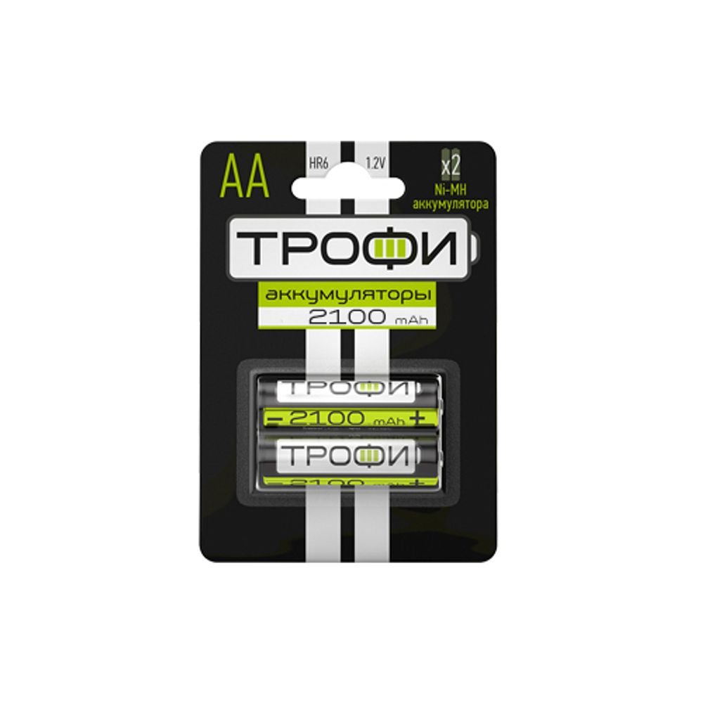 Аккумуляторы NiMH (никель-металлгидридные) Трофи HR6-2BL 2100 mAh GREEN POWER | Трофи