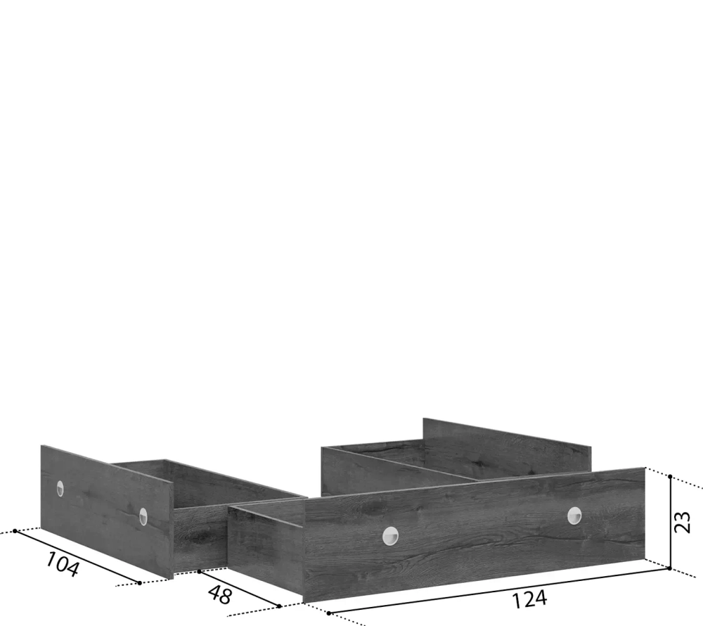 НЕПО комплект ящиков к кровати LOZ3S/160 (ящик для хранения -3 шт.) (Дуб монастырский)
