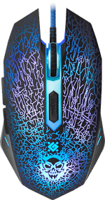 Мышь проводная игровая оптическая Defender Shock GM-110L (черный),USB, 6 кн. + колесо, коврик