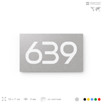 Номер на дверь 639, табличка на дверь для офиса, квартиры, кабинета, аудитории, склада, серая 120х70 мм, Айдентика Технолоджи