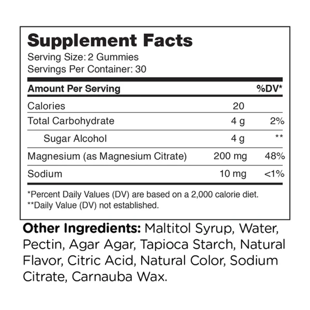 Magnesium Gummies Sugar Free Raspberry 60 gummies Zahler