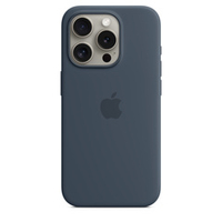 Силиконовый чехол для iPhone 15 Pro Max Штормовой синий (Storm Blue) MagSafe MT1P3