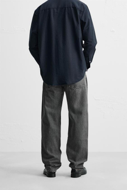 ZARA ДЖИНСЫ STRAIGHT-LEG, СЕРЫЙ