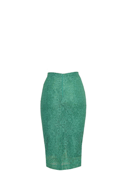 Юбка-миди кружевная зеленая 03-19SS