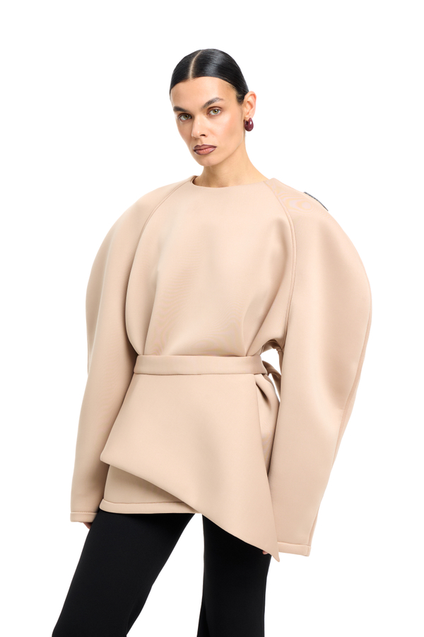 Свитшот с баской Feminism Beige