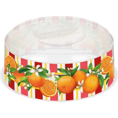 Крышка для СВЧ Bergamo D250мм с декором Сицилия, Бесцветный