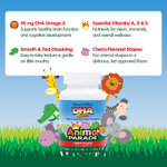 NaturesPlus, Animal Parade®, ДГК для детей, жевательная добавка с омега-3 для детей, со вкусом вишни, 90 таблеток в форме животных