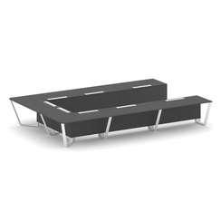 Steel Meet Стол переговорный П-образный KDK-PR.B.SP-15P Антрацит/Металл Белый 4800*3200*750