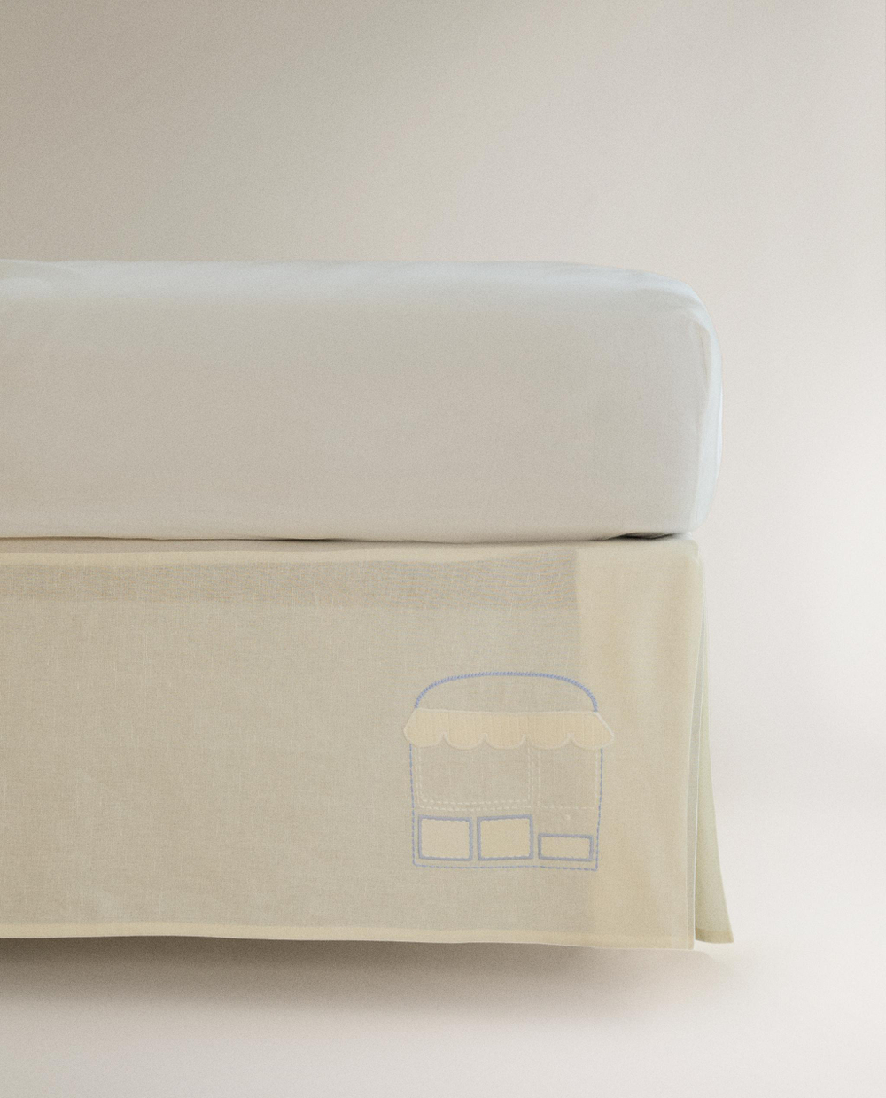 Простыня Zara Home, 90х190 см, хлопок 65%, лён 35%, однотонный, 2639/093