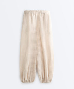 OYSHO Свободные брюки из 100% льна, песочный меланж