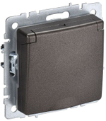 Розетка BRITE РСбш10-3-БрТБ 16А IP20 с заземл. защ. шторки с крышкой механизм бронза IEK BR-R16-16-K45