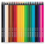 Карандаши цветные BRAUBERG, 24 цвета, черное дерево, грифель мягкий 3,3 мм, 181858