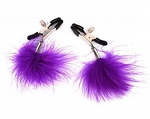 Зажимы для сосков с фиолетовым пушком