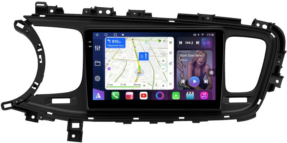 Магнитола для KIA Optima 3 TF 2013-2015 - FarCar 7099F2 монитор 9.5" QLED на Android 14, TS18, CarPlay, 4G SIM-слот