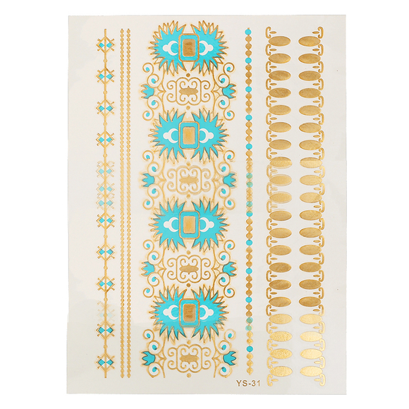 Временные флеш-тату "Бирюза"  (лист 14х20 см)