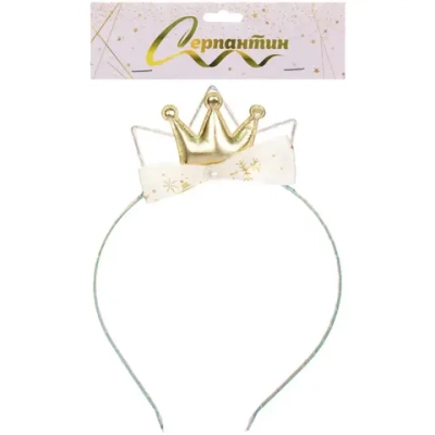 Ободок «Королевский бант» 18 см, Золото