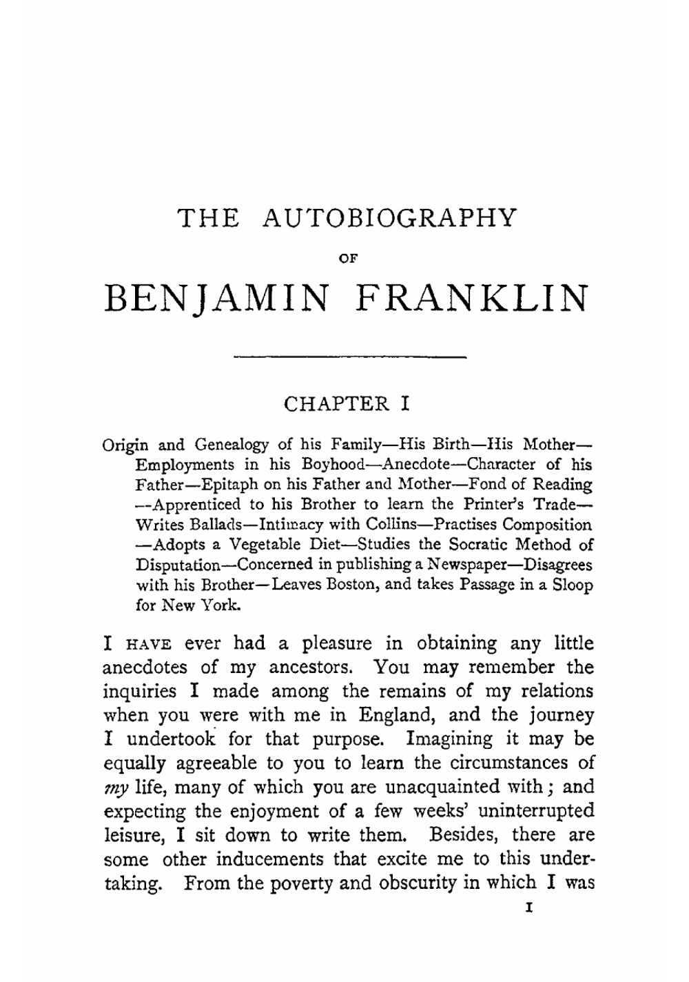 The autobiography of Benjamin Franklin | Benjamin Franklin