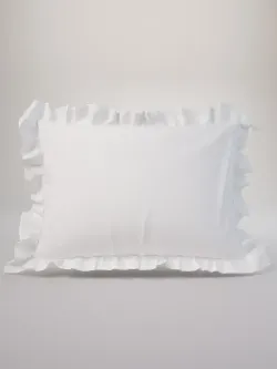 Декоративная наволочка с рюшами, оборками "Беляночка" 50х70 см, 1 шт, без молнии