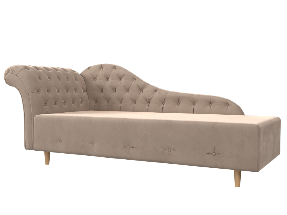 Кушетка Камерон левая, Бежевый, Велюр, 110090L