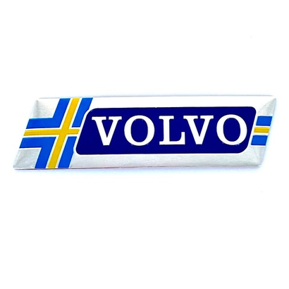 Наклейка Volvo/шведский флаг объемная полиуретановая (шильдик Вольво, 8,5х2,5см)