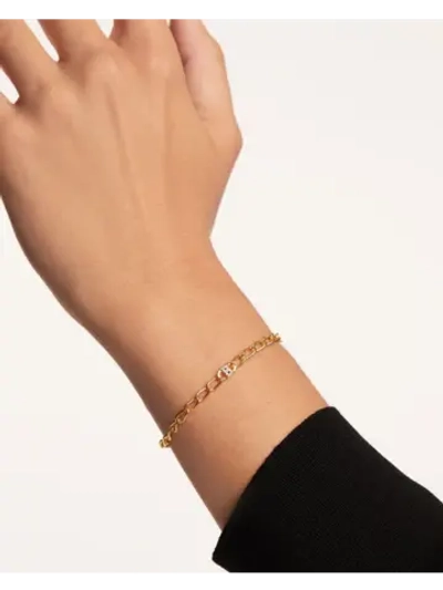 Браслет Буква B серебро 925 пробы покрытое золотом