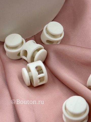 Фиксаторы шнура для одежды пластиковые  молочные (теплый белый )
