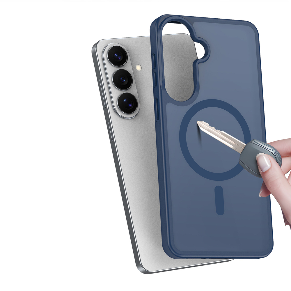 Чехол темно-синего цвета с MagSafe для Samsung Galaxy S26+ Плюс, серия Yind Series от Dux Ducis