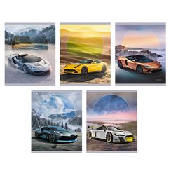 Тетради А5 80л. Скрепка. Клетка-Sports car