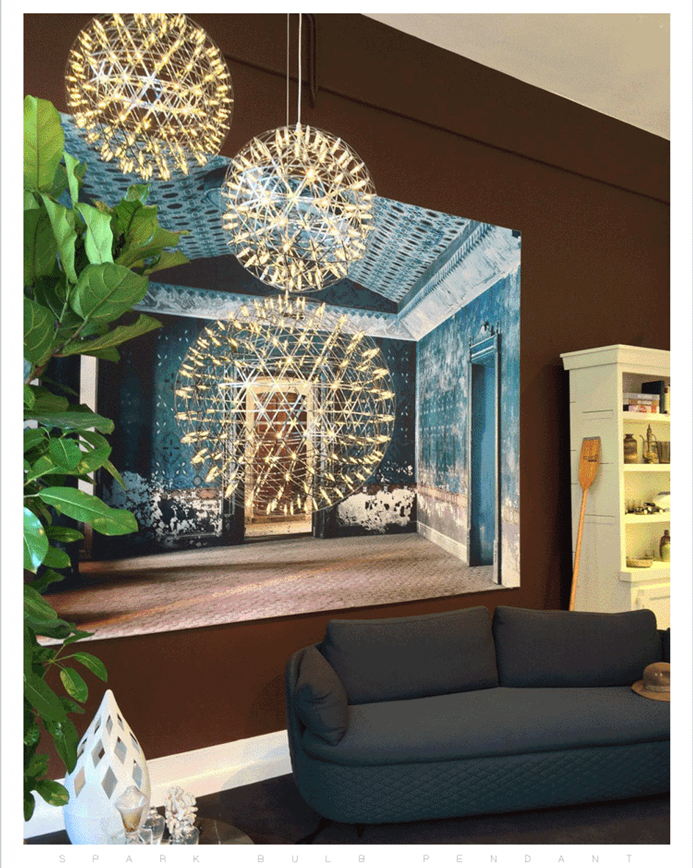 Pendant design lamp  Raimond by Moooi (Gold,  D 43 cm)