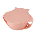 Детская тарелка Lalababy Play with Me Hello, Hippo! с крышкой карамельный