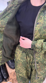 Женская горка Валькирия флис осень зима /зелёный пиксель /