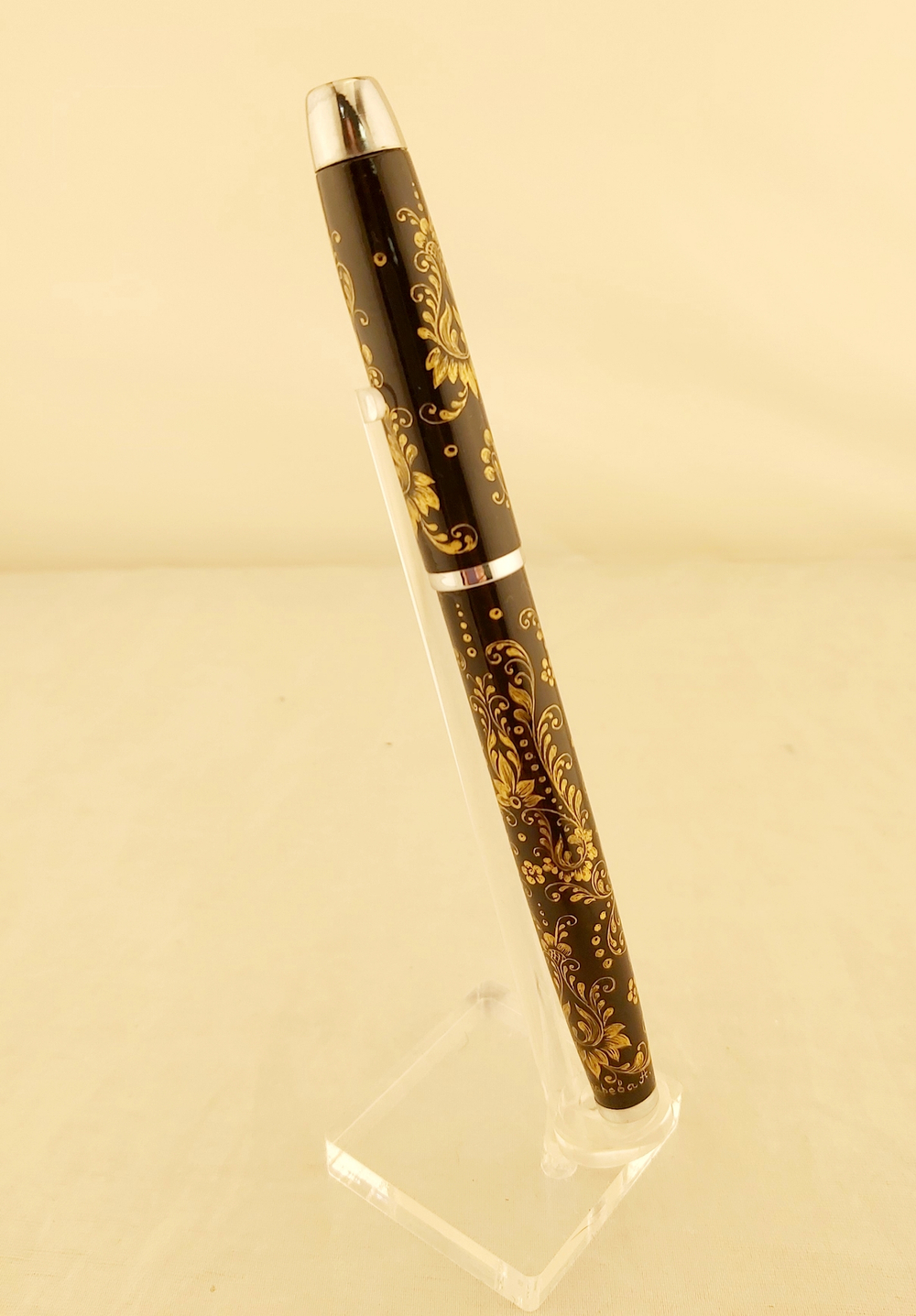 Набор мышь компьютерная "Руслан" и ручка-роллер с росписью Палех